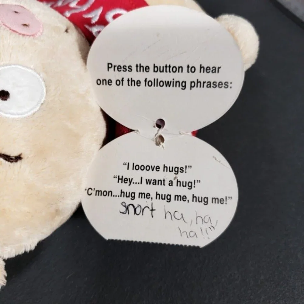 Hallmark Hug Hog Plush Toy Speaks Snorts With Tags Plushie Sitting Pig 7